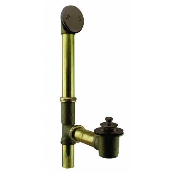 Westbrass Twist & Close Bath Waste, 14" Make-Up, 17 Ga. Tubing in Oil Rubbed Bronze D321-12 (79417-12) - main
